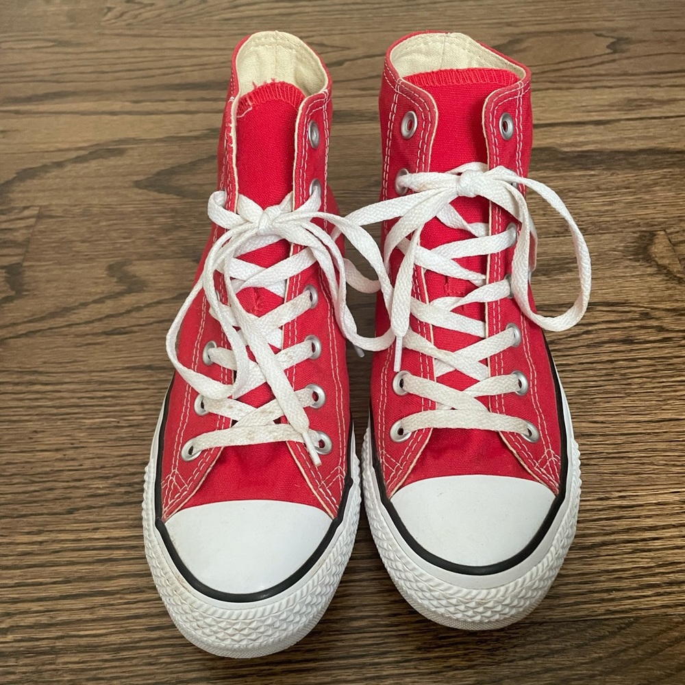 Red high top converse